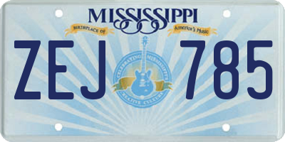 MS license plate ZEJ785