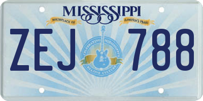 MS license plate ZEJ788