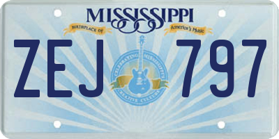 MS license plate ZEJ797