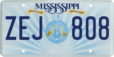 MS license plate ZEJ808