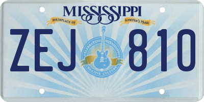 MS license plate ZEJ810