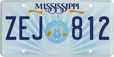 MS license plate ZEJ812