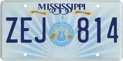 MS license plate ZEJ814