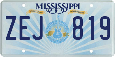 MS license plate ZEJ819