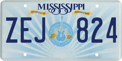 MS license plate ZEJ824