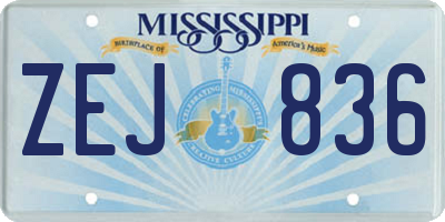 MS license plate ZEJ836