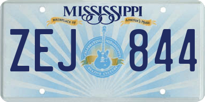 MS license plate ZEJ844