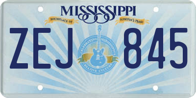 MS license plate ZEJ845