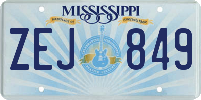 MS license plate ZEJ849