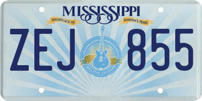 MS license plate ZEJ855