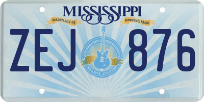 MS license plate ZEJ876