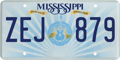 MS license plate ZEJ879