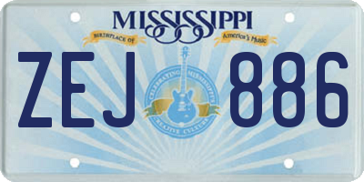 MS license plate ZEJ886