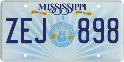 MS license plate ZEJ898