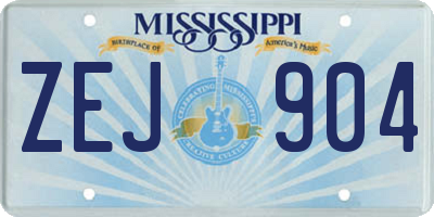 MS license plate ZEJ904