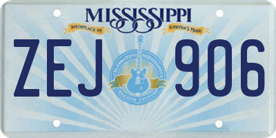 MS license plate ZEJ906