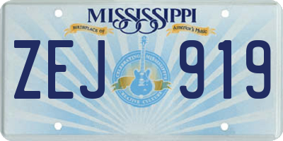 MS license plate ZEJ919