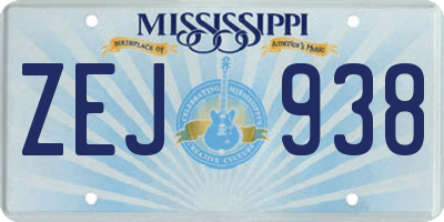 MS license plate ZEJ938