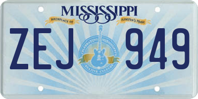 MS license plate ZEJ949