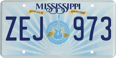 MS license plate ZEJ973