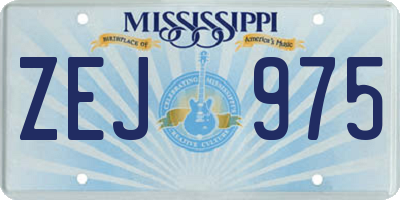 MS license plate ZEJ975