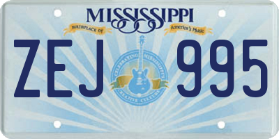 MS license plate ZEJ995