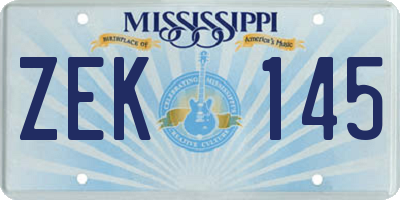 MS license plate ZEK145