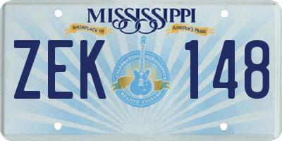 MS license plate ZEK148