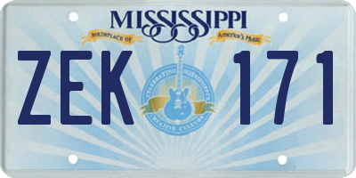MS license plate ZEK171