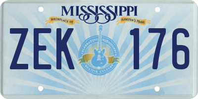 MS license plate ZEK176