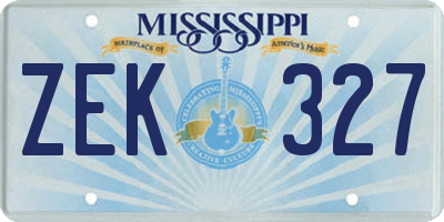 MS license plate ZEK327