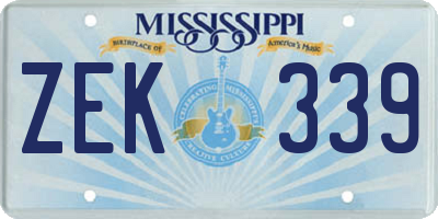 MS license plate ZEK339