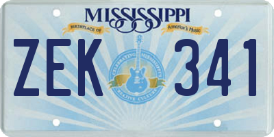 MS license plate ZEK341