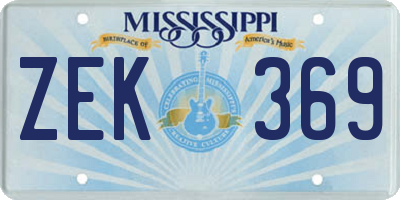 MS license plate ZEK369