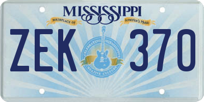MS license plate ZEK370