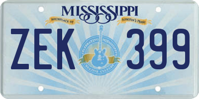 MS license plate ZEK399