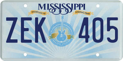 MS license plate ZEK405