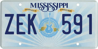 MS license plate ZEK591