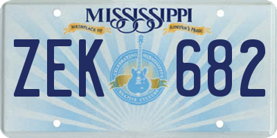 MS license plate ZEK682