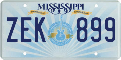 MS license plate ZEK899