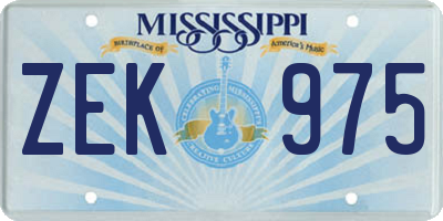 MS license plate ZEK975