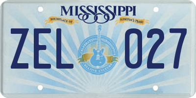 MS license plate ZEL027