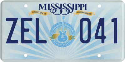 MS license plate ZEL041