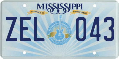 MS license plate ZEL043