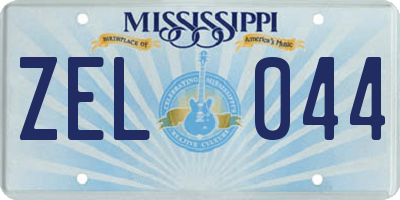 MS license plate ZEL044