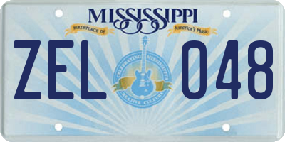 MS license plate ZEL048