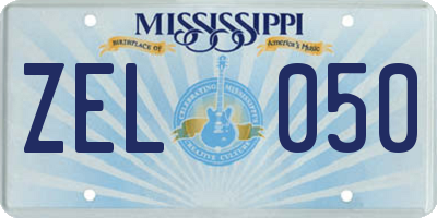 MS license plate ZEL050