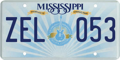 MS license plate ZEL053