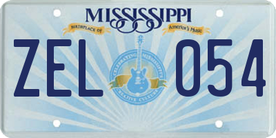 MS license plate ZEL054