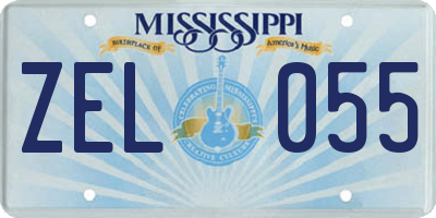 MS license plate ZEL055